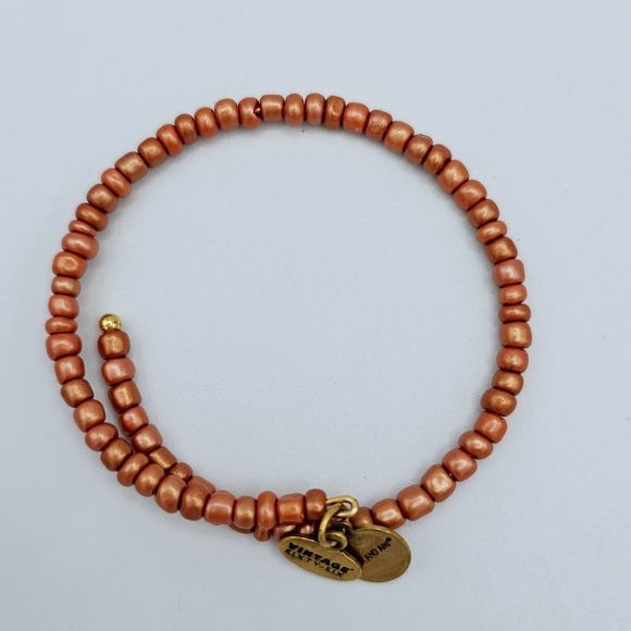 Alex & Ani Bracelet Charm Wrap VTG 66 Savannah Primal Spirit Russian Gold Orange - Picture 4 of 10